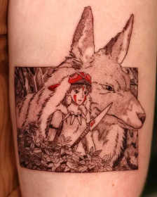 Princess Mononoke by Angel. Anime, Illustration, Limited Colour.