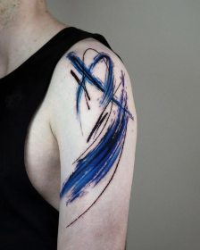 Blue brushstrokes by Noey. Brushstroke, Abstract.